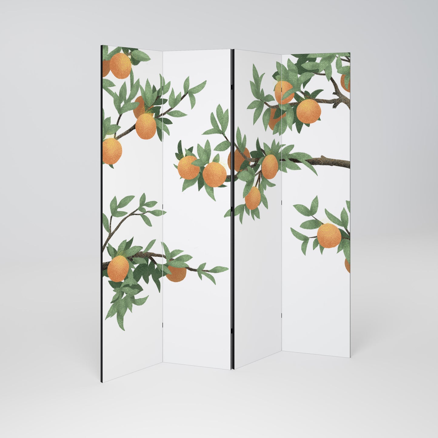 SPLENDIDO divisorio decorativo a 4 pannelli ARANCIONE