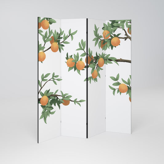 SPLENDIDO divisorio decorativo a 4 pannelli ARANCIONE