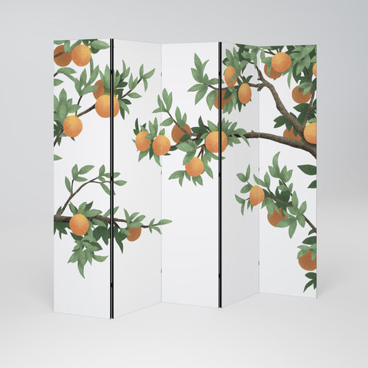 SPLENDIDO divisorio decorativo a 5 pannelli ARANCIONE