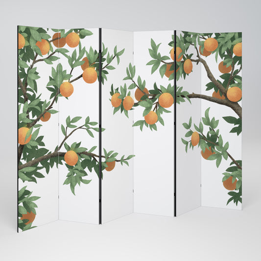 SPLENDIDO divisorio decorativo a 6 pannelli ARANCIONE