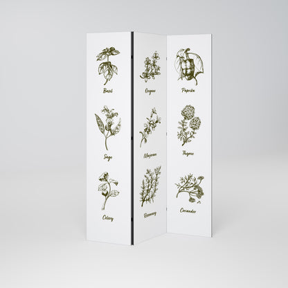HERBAL FINESSE - ENG Divisorio decorativo per ambienti a 3 pannelli