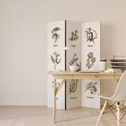 HERBAL FINESSE - ENG Divisorio decorativo per ambienti a 3 pannelli