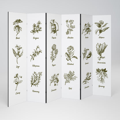 HERBAL FINESSE - ENG Divisorio decorativo per ambienti a 6 pannelli