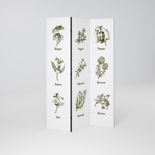 WHISPERS OF WILD HERBS Divisorio decorativo per ambienti a 3 pannelli