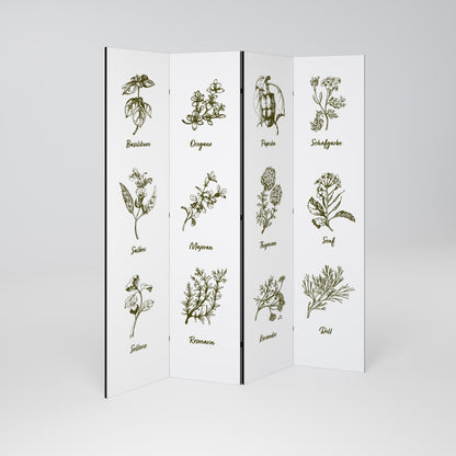 HERBAL FINESSE - DE Divisorio decorativo per ambienti a 4 pannelli