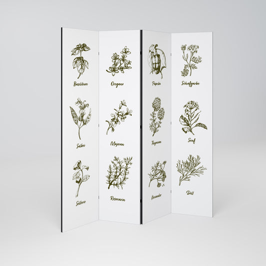 HERBAL FINESSE - DE Divisorio decorativo per ambienti a 4 pannelli