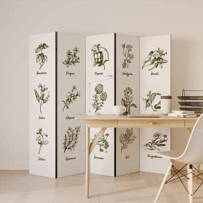 HERBAL FINESSE - DE Divisorio decorativo per ambienti a 5 pannelli