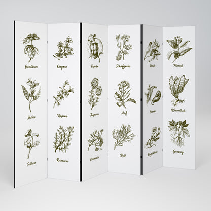 HERBAL FINESSE - DE Divisorio decorativo per ambienti a 6 pannelli