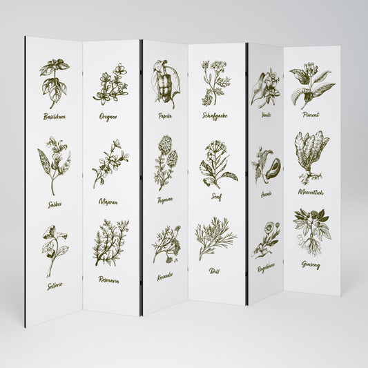 HERBAL FINESSE - DE Divisorio decorativo per ambienti a 6 pannelli