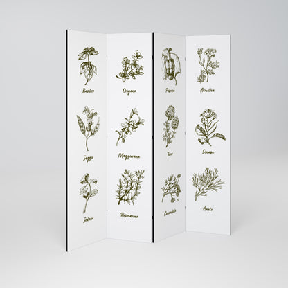 HERBAL FINESSE - IT Divisorio decorativo per ambienti a 4 pannelli