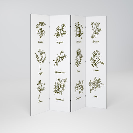 HERBAL FINESSE - IT Divisorio decorativo per ambienti a 4 pannelli