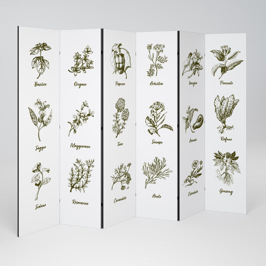 HERBAL FINESSE - IT Divisorio decorativo per ambienti a 6 pannelli