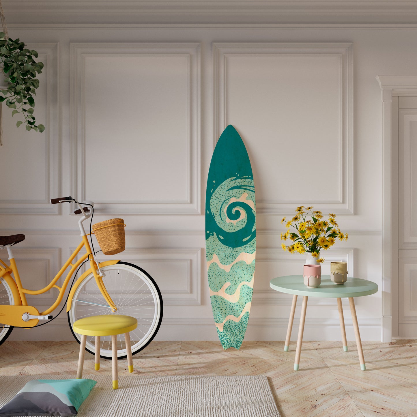 AQUA HELIX Decorative Plywood Surfboard