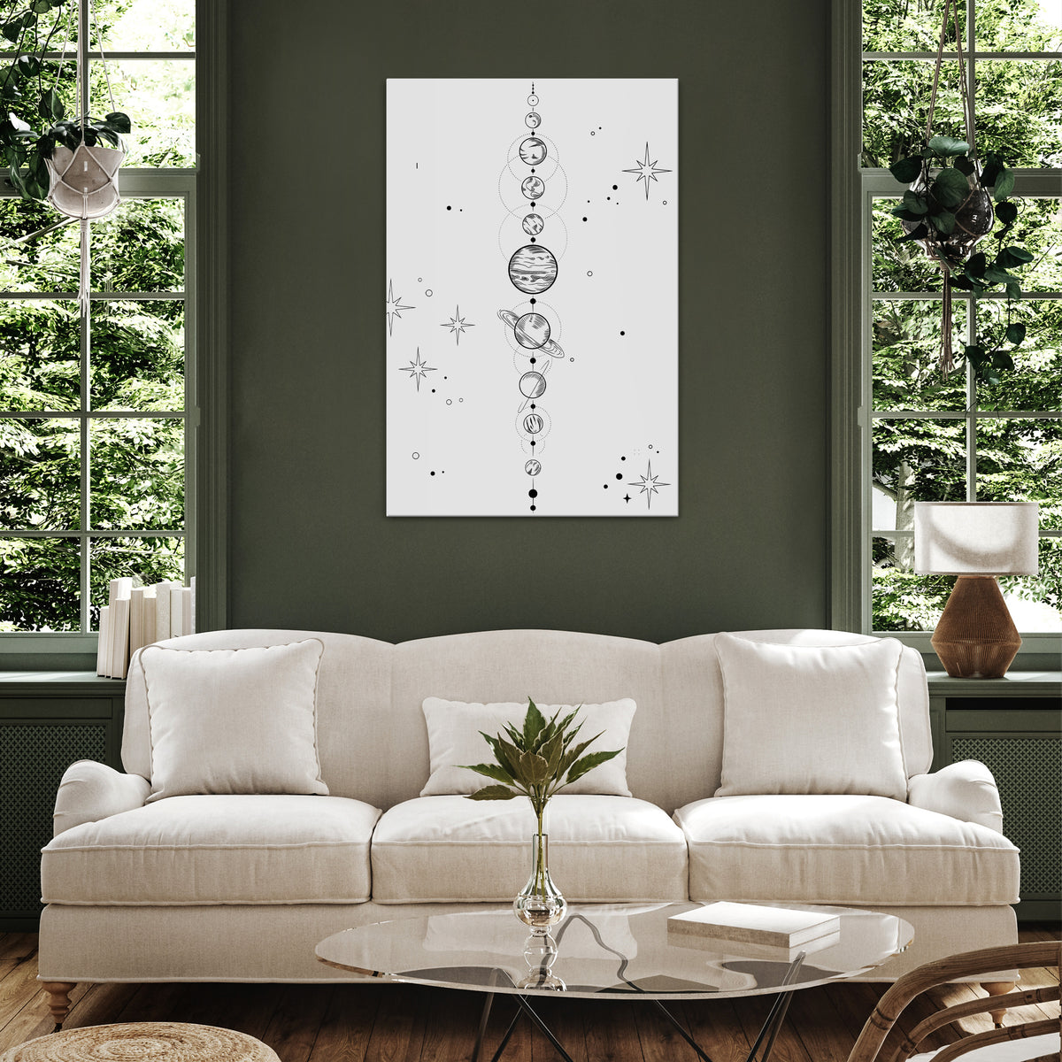 GALAXY OUTLINE Stampa su tela verticale
