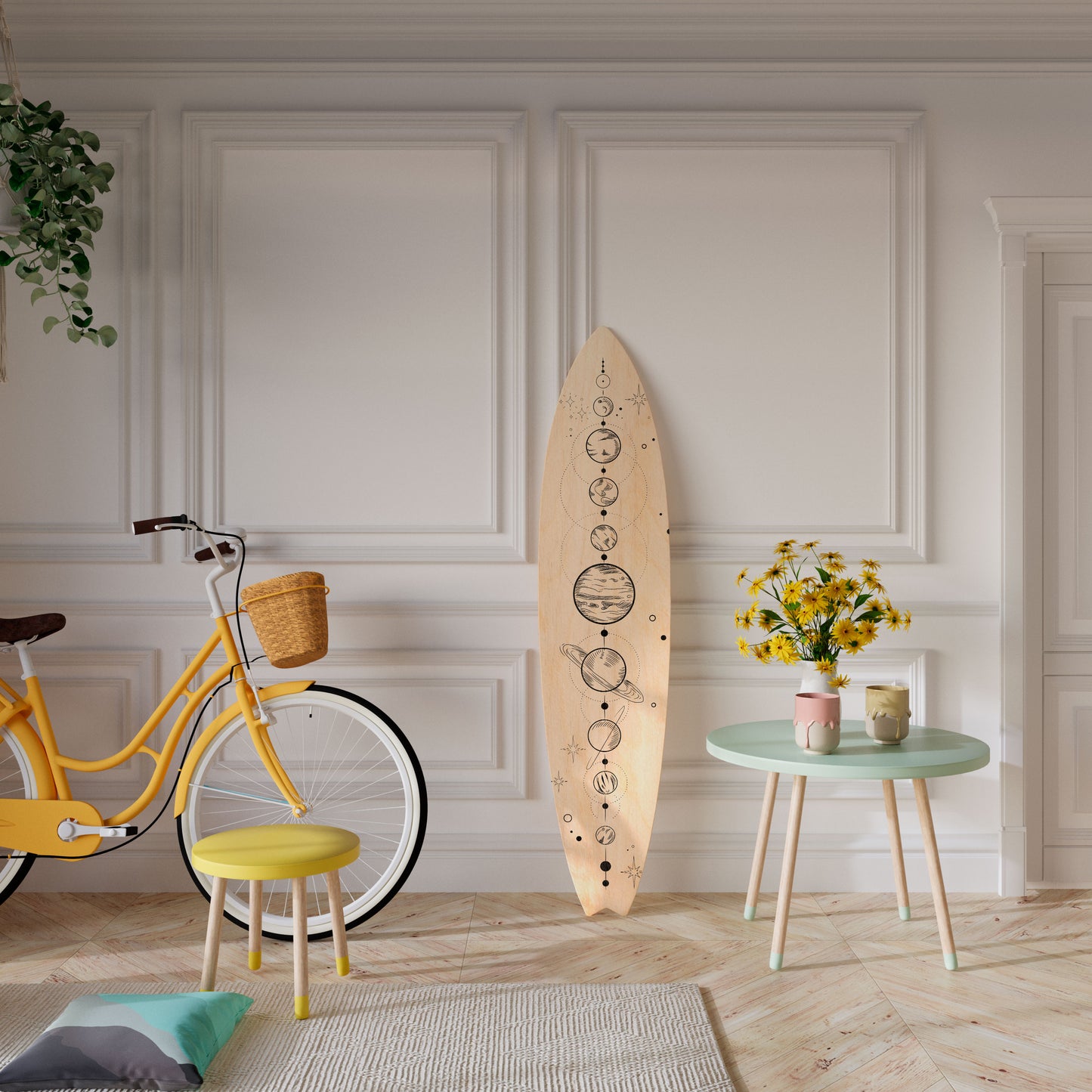 GALAXY OUTLINE Decorative Plywood Surfboard