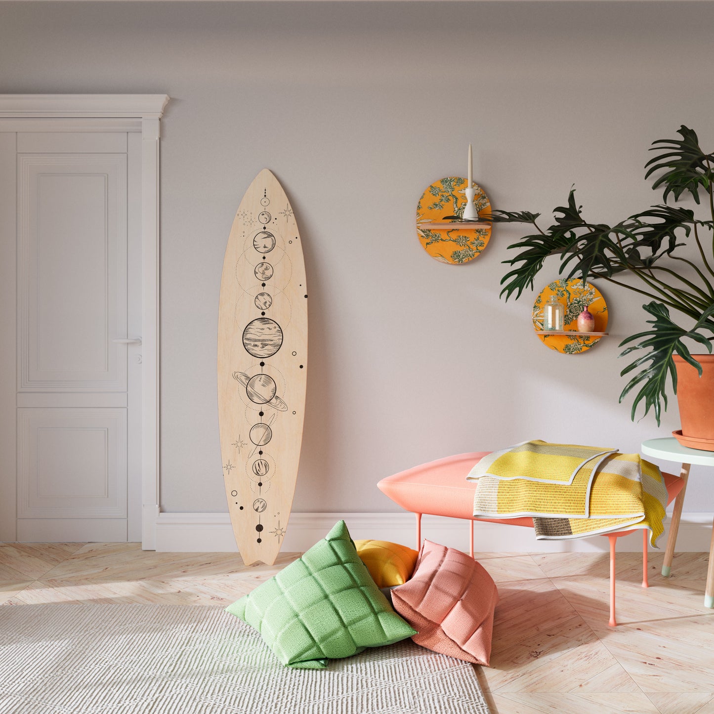 GALAXY OUTLINE Decorative Plywood Surfboard