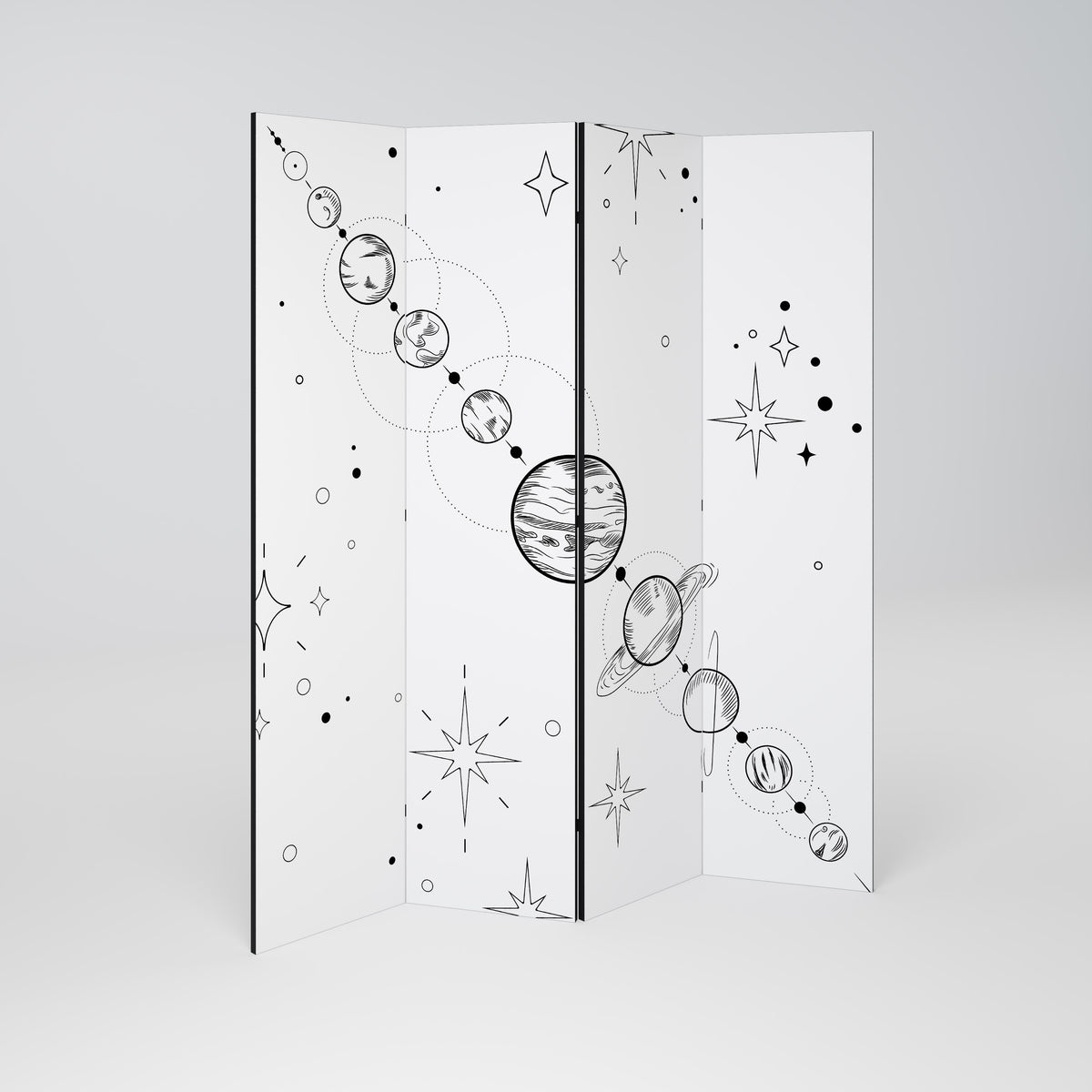 GALAXY OUTLINE Paravento Decorativo a 4 Pannelli
