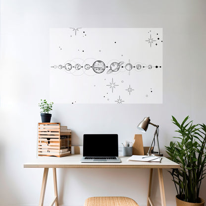 GALAXY LINE Poster orizzontale staccabile e attaccabile