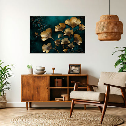 Poster orizzontale staccabile e attaccabile GOLDEN FLORA FANTASY