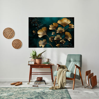 Poster orizzontale staccabile e attaccabile GOLDEN FLORA FANTASY