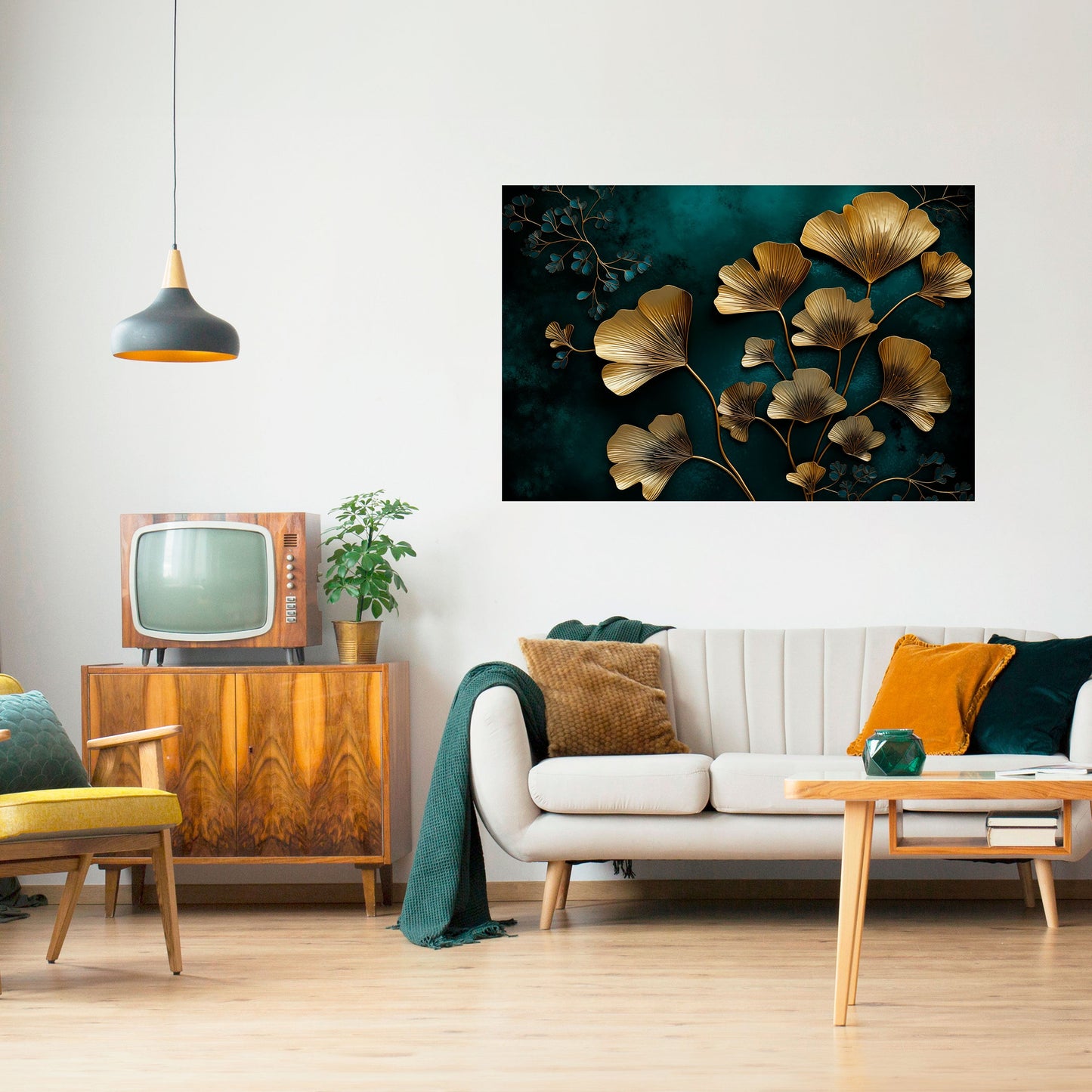 Poster orizzontale staccabile e attaccabile GOLDEN FLORA FANTASY