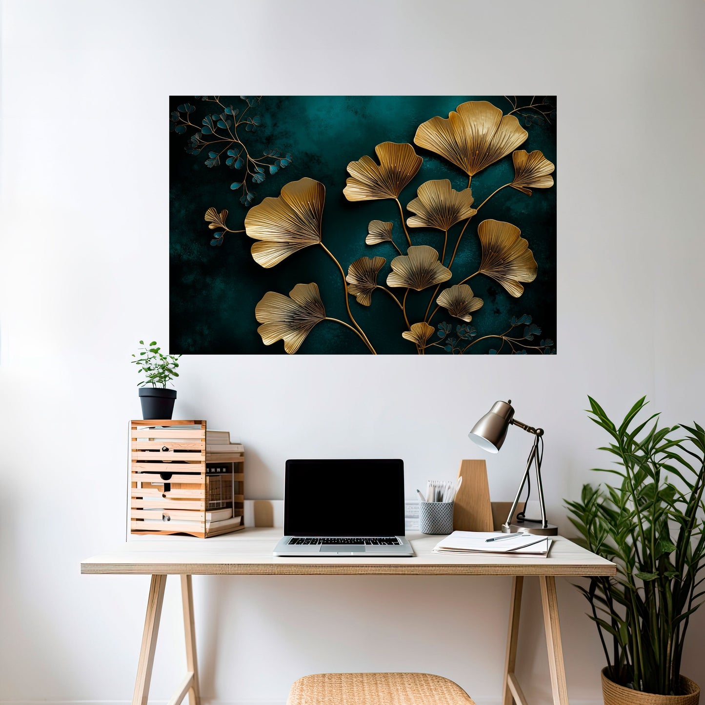Poster orizzontale staccabile e attaccabile GOLDEN FLORA FANTASY