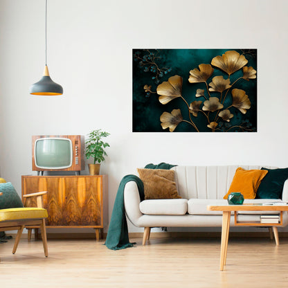 Poster orizzontale staccabile e attaccabile GOLDEN FLORA FANTASY