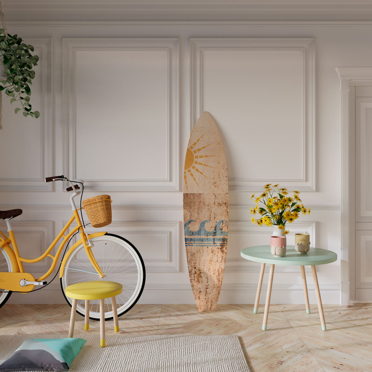 SUN-KISSED WAVES Surfboard Decorative Panel