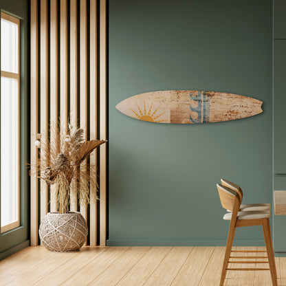SUN-KISSED WAVES Tavola da surf decorativa in compensato