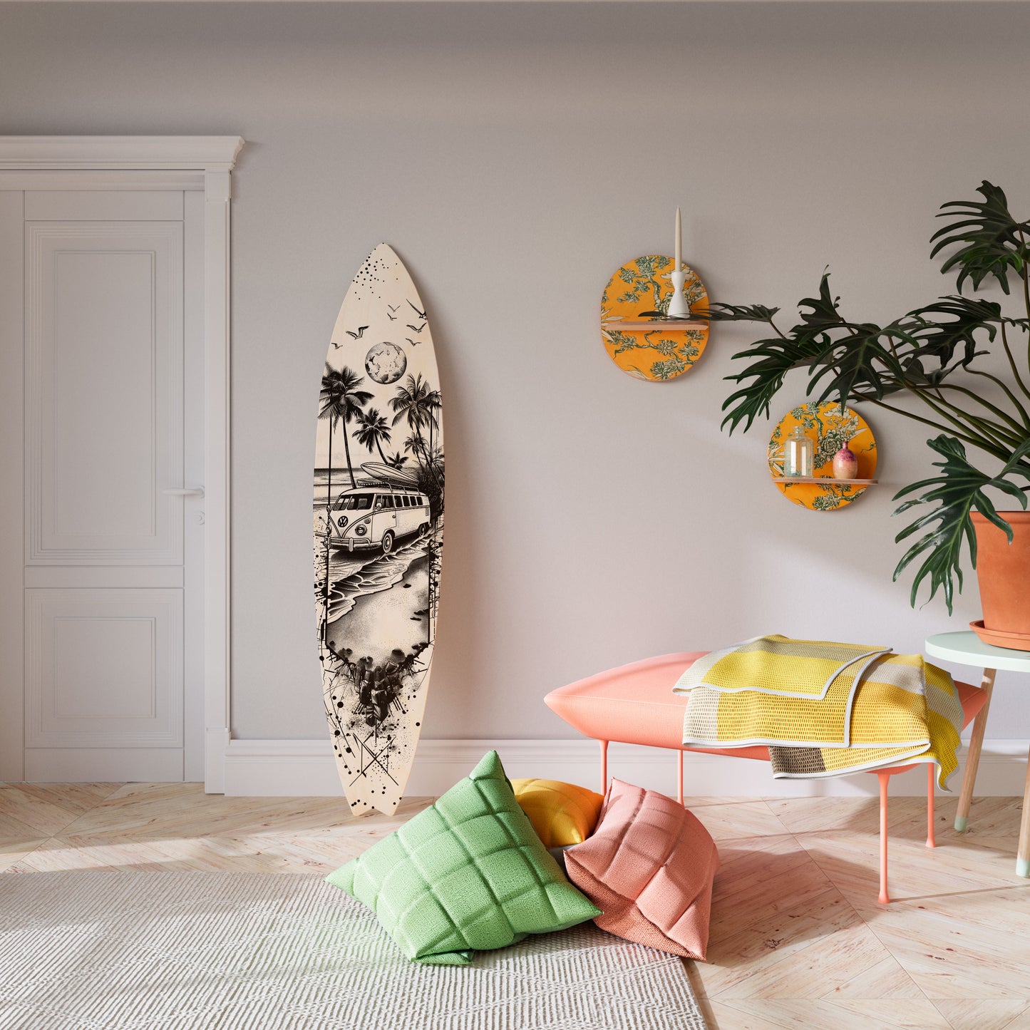 TRIPPY MEMORY Decorative Plywood Surfboard