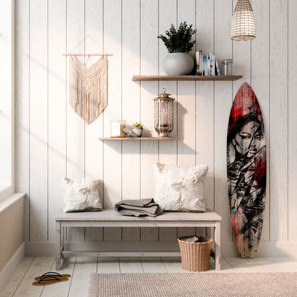 CRIMSON ECHO Decorative Plywood Surfboard