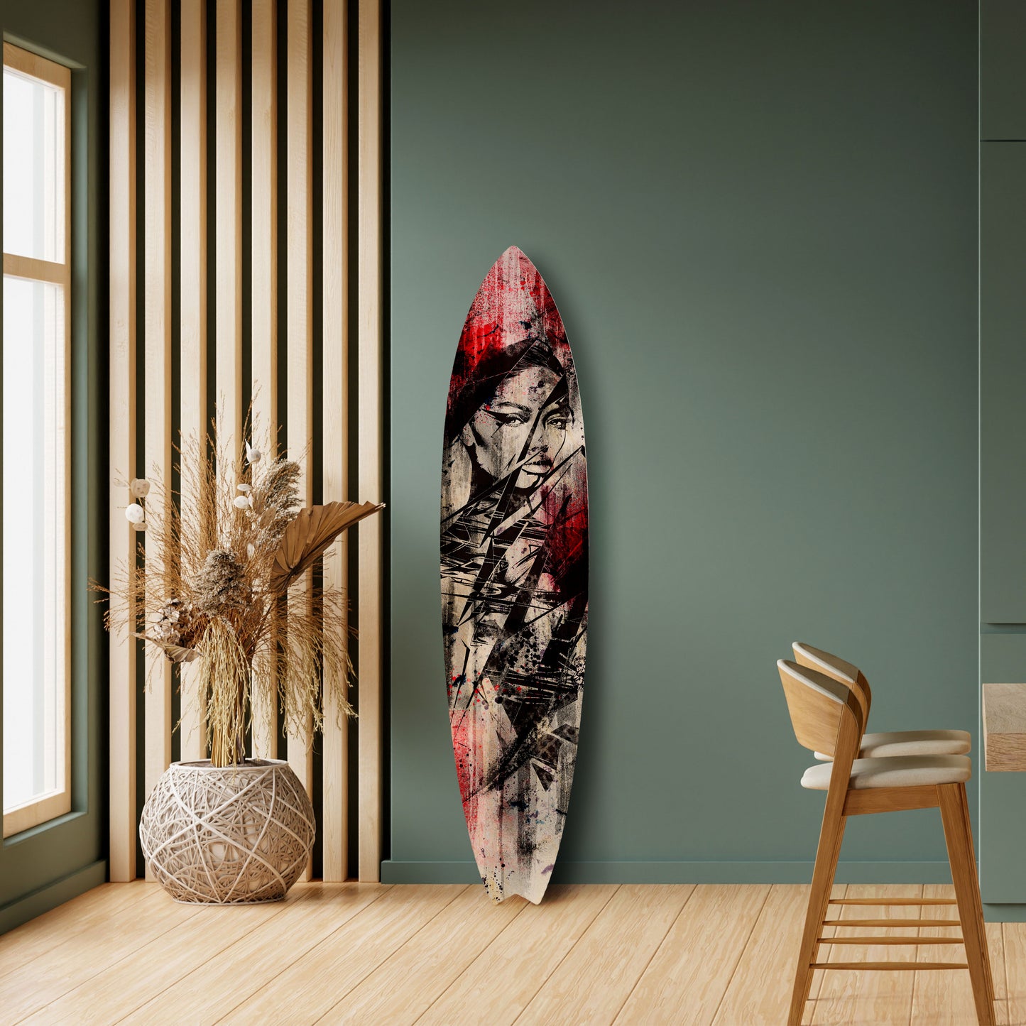 CRIMSON ECHO Decorative Plywood Surfboard