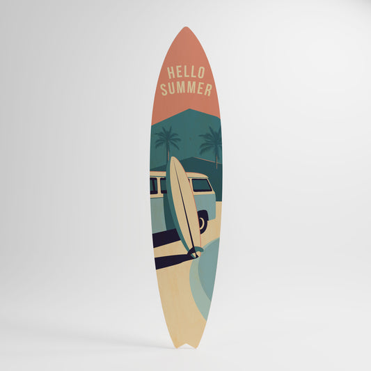HELLO SUMMER Decorative Plywood Surfboard