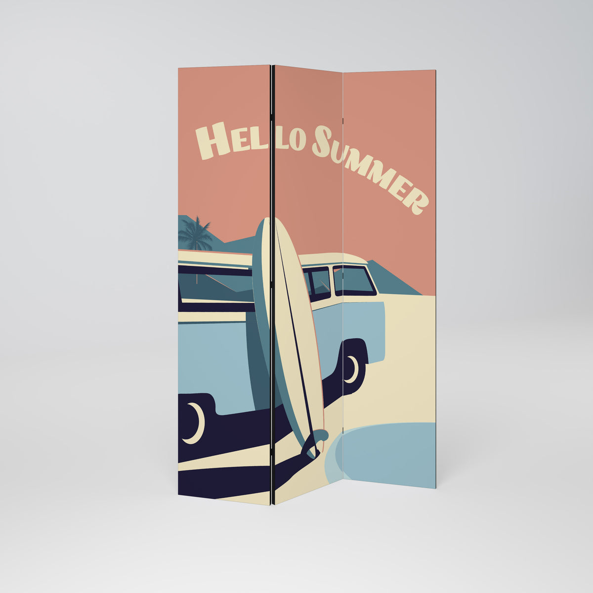 HELLO SUMMER Paravento Decorativo a 3 Pannelli