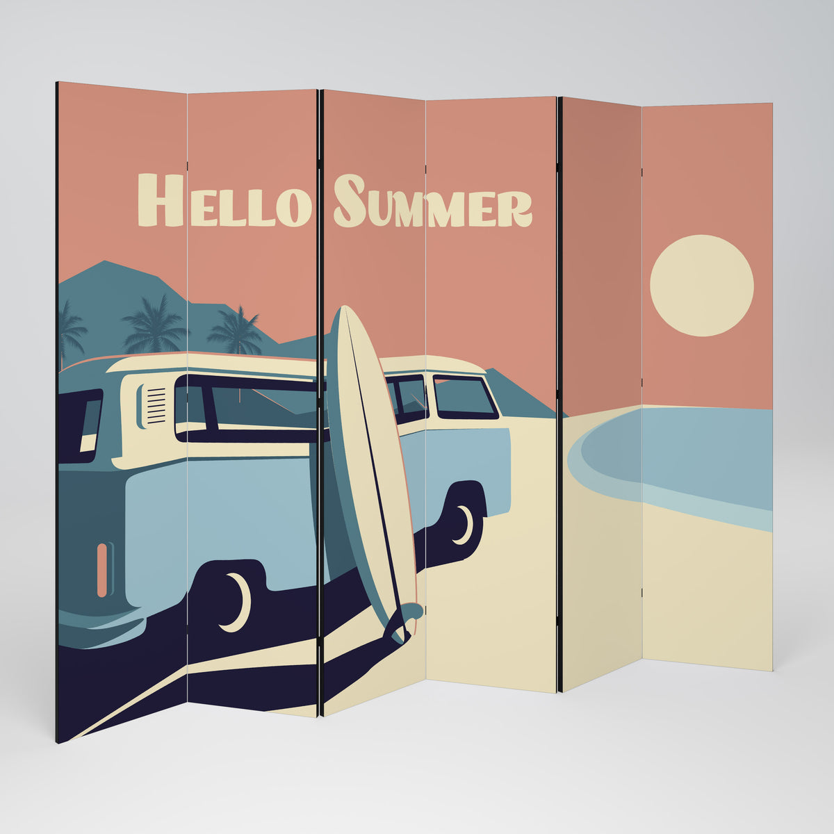 HELLO SUMMER Paravento Decorativo a 6 Pannelli