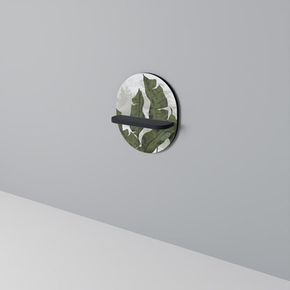 LEAF ECHO Oval Art Shelf In Black Finish