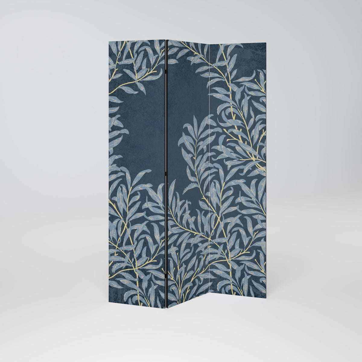 BLUE LEAVES Paravento Decorativo a 3 Pannelli