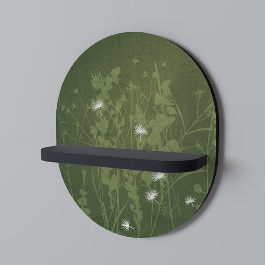 DANDELION HOLD Oval Art Shelf In Black Finish