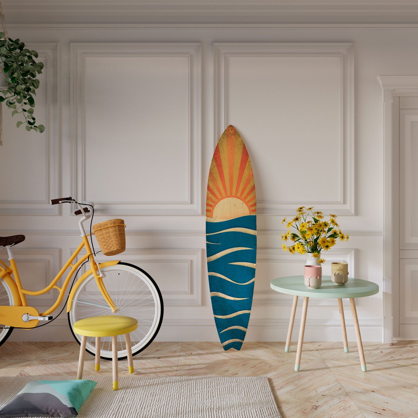 SUNNY SLIDE Tavola da surf decorativa in compensato
