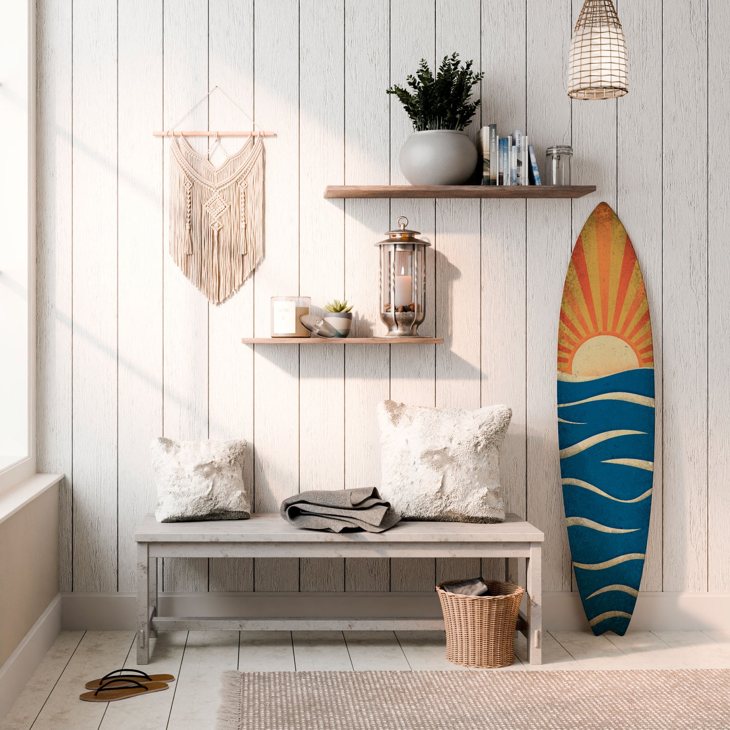 SUNNY SLIDE Tavola da surf decorativa in compensato