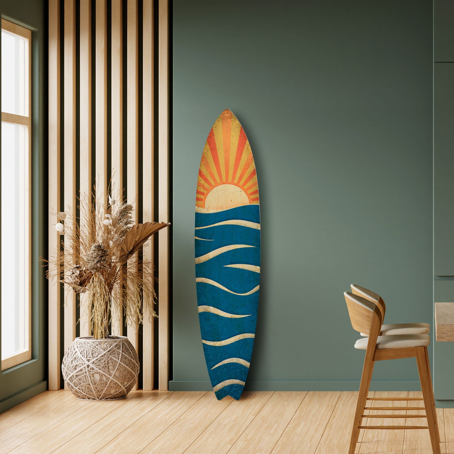 SUNNY SLIDE Tavola da surf decorativa in compensato