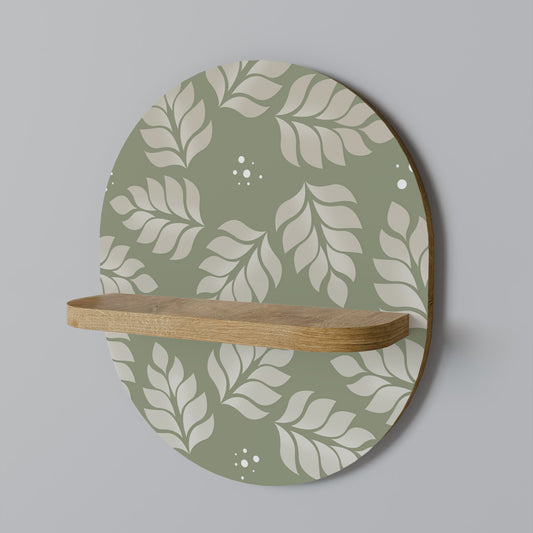 LEAVES ON GREEN Mensola ovale in effetto rovere