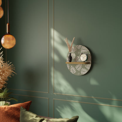 LEAVES ON GREEN Mensola ovale in effetto rovere