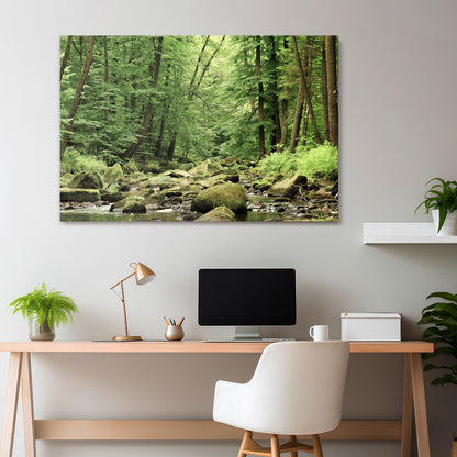 TRANQUIL STONES AND STREAMS Stampa su tela orizzontale
