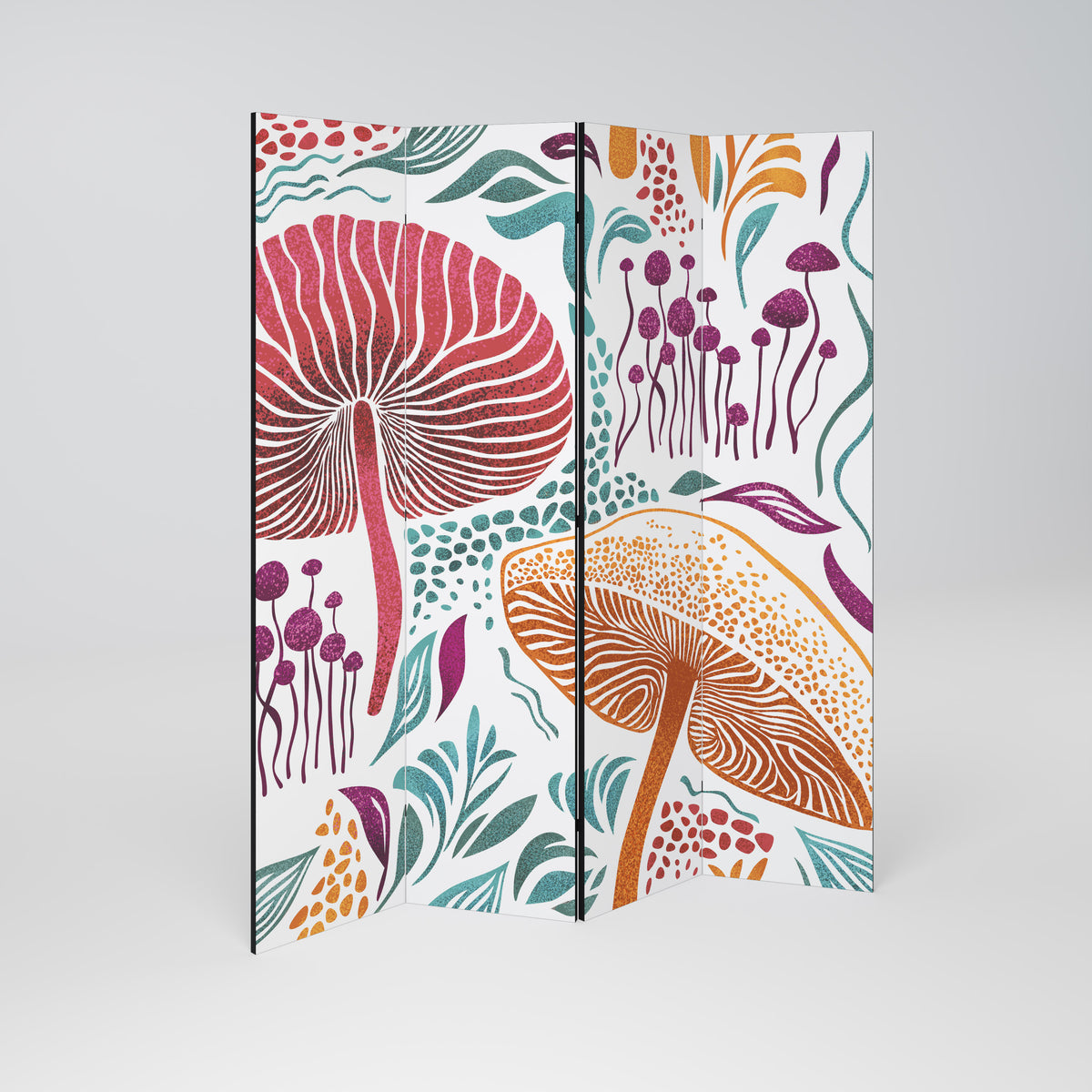 FUNGUS FANTASY Decorative 4-Panel Room Divider