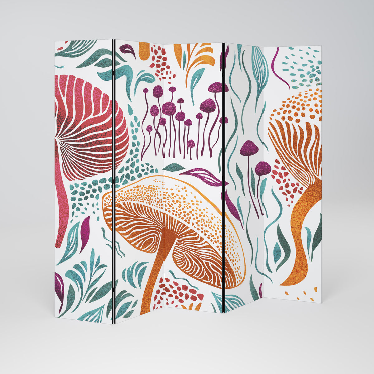 FUNGUS FANTASY Decorative 5-Panel Room Divider