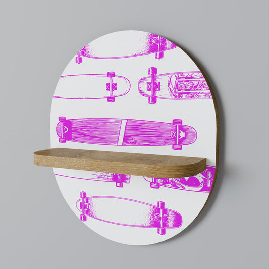 SKATEBOARD SKETCH Mensola ovale per arte in effetto rovere