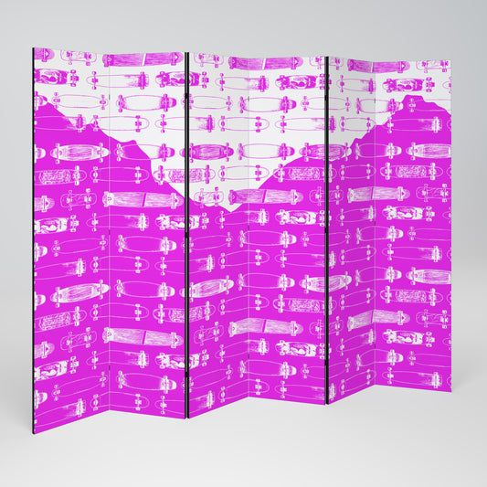 SKATEBOARD MAGENTA Divisorio decorativo per ambienti a 6 pannelli