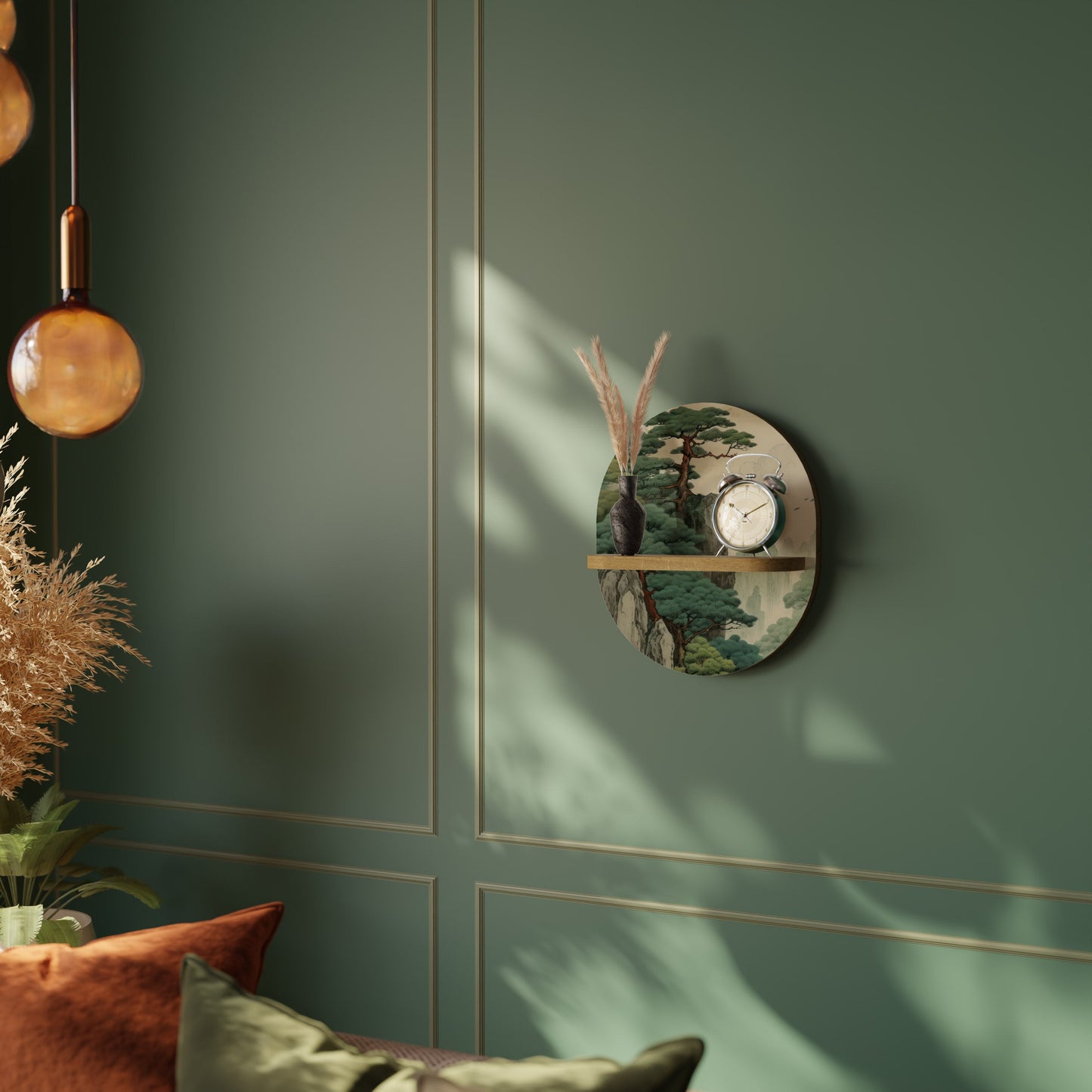 VERDURE ABYSS Mensola ovale in effetto rovere