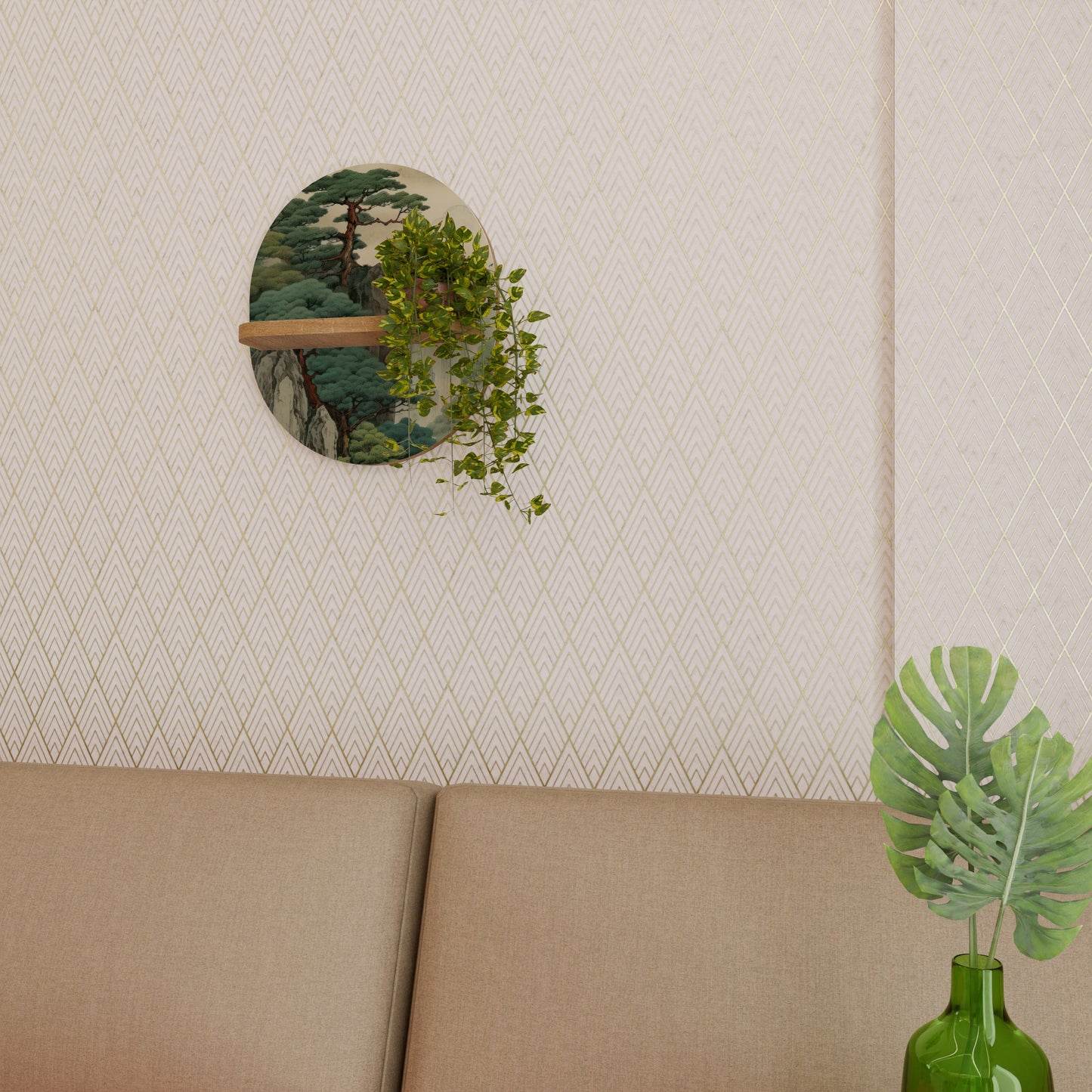 VERDURE ABYSS Mensola ovale in effetto rovere